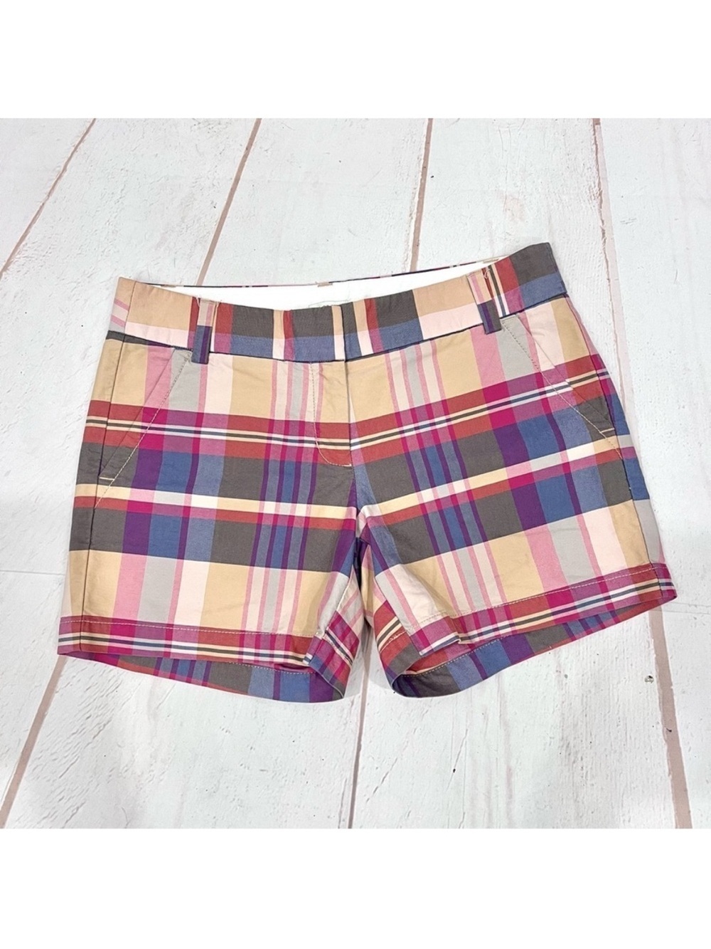 J.Crew Plaid Cotton Khaki Bermuda Shorts